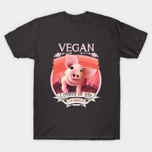 Vegan - Lovers of life. Los Angeles Vegan (light lettering) T-Shirt